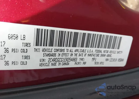 2014 Dodge Grand Caravan Sxt/Sxt 30Th Anniversary from USA, damaged, VIN 2C4RDGCG1ER254083
